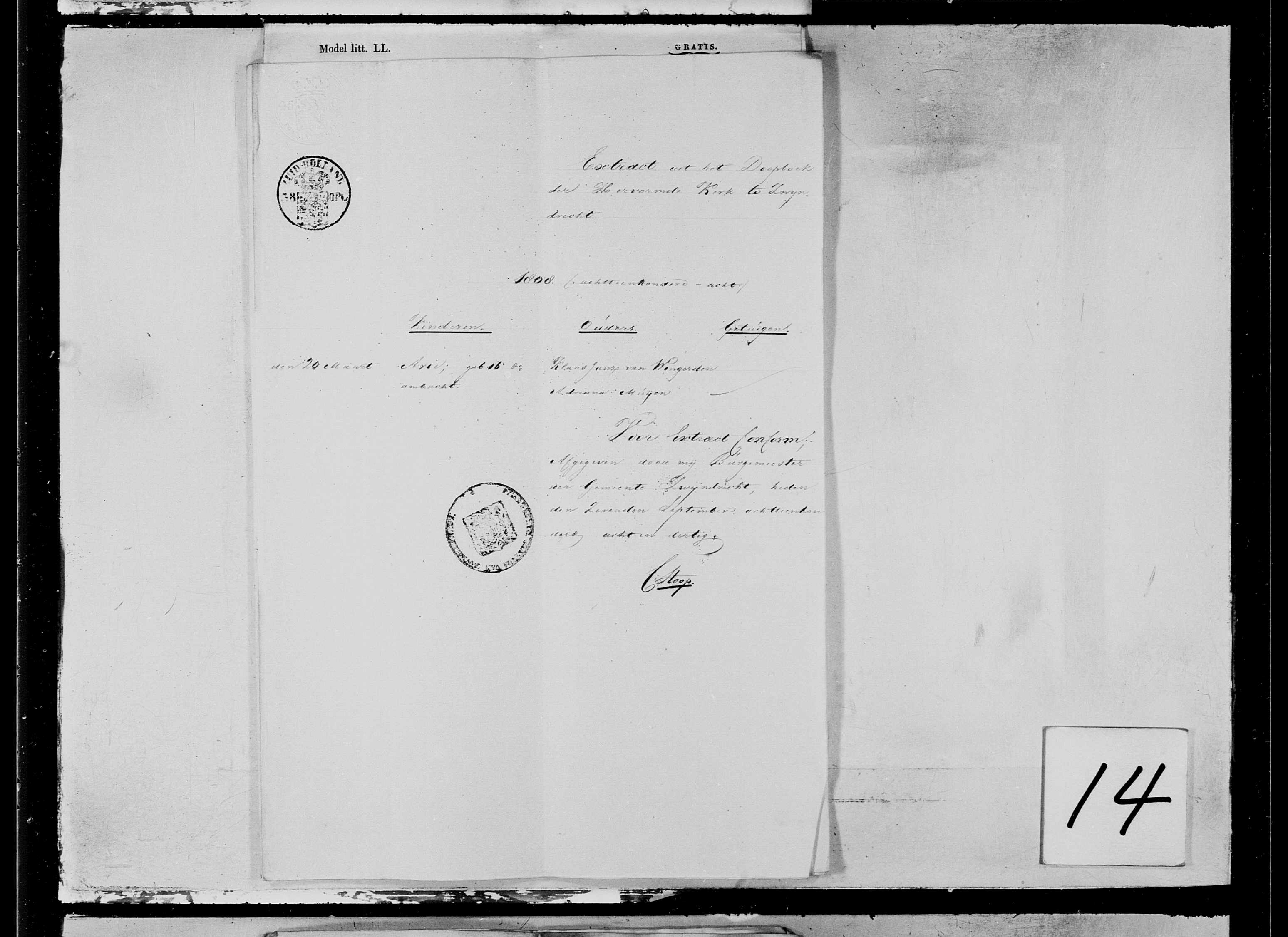 627 - scan 678 - akte 14 - HB - Arie van Wingerden en Pietertje Bijkerk - 1838-09-07