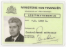 Legitimatiebewijs - Ministerie van Financien - L van der Leer - 1976 - voor